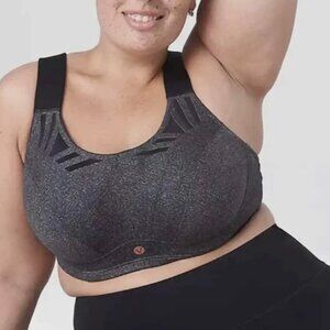 Livi Active Sport Bra 46C Molded UW Adjustable Wicking Gray Max Support NEW